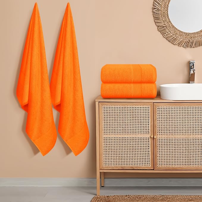 Belizzi Home 4 Pack Bath Towel Set 27x54, 100% Ring Spun Cotton, Ultra Soft - Image 3