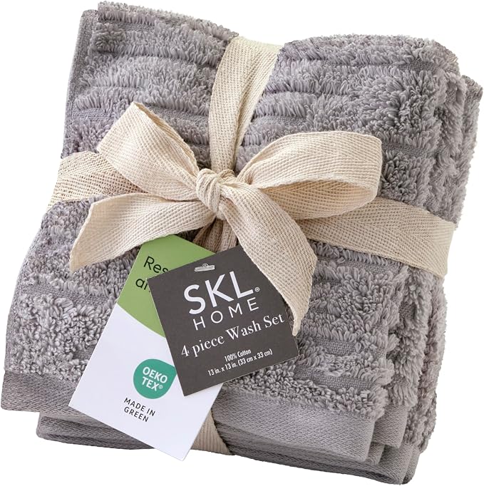 SKL Home CloudSoft Cotton Luxury 4 Pc Wash Set by SKLHomebySaturdayKnightLtd