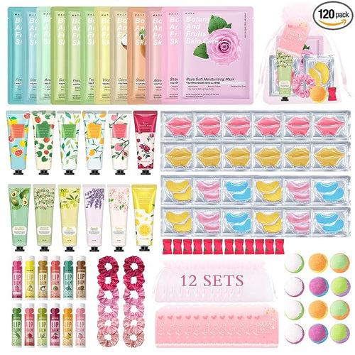 120 PCS Spa Party Supplies for Girls & Women, Spa Party Favors Include Face by QIUFSSE