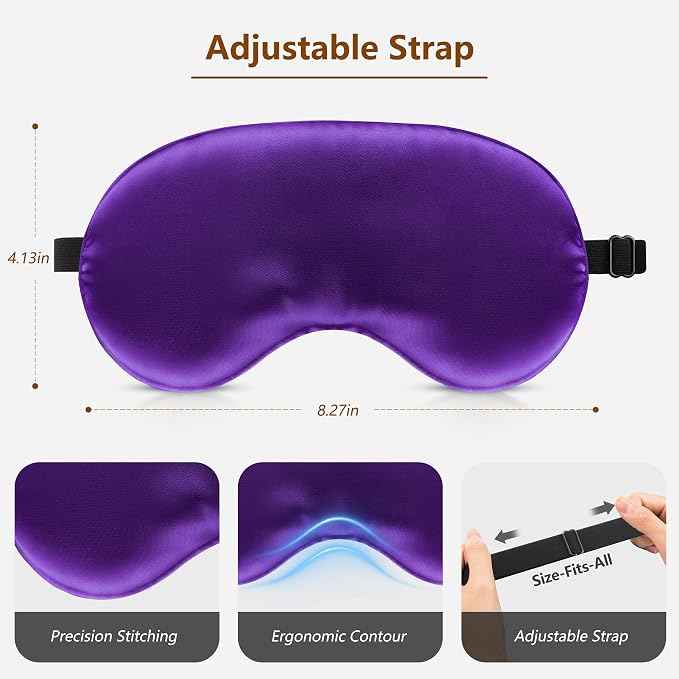 Sleep Mask Silk Eye Mask for Men Sleeping Mask, Adjustable Elastic Strap for - Image 6