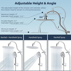 Hibbent All Metal CUPC Certified Shower Head, Handheld Showerhead Combo - Image 6