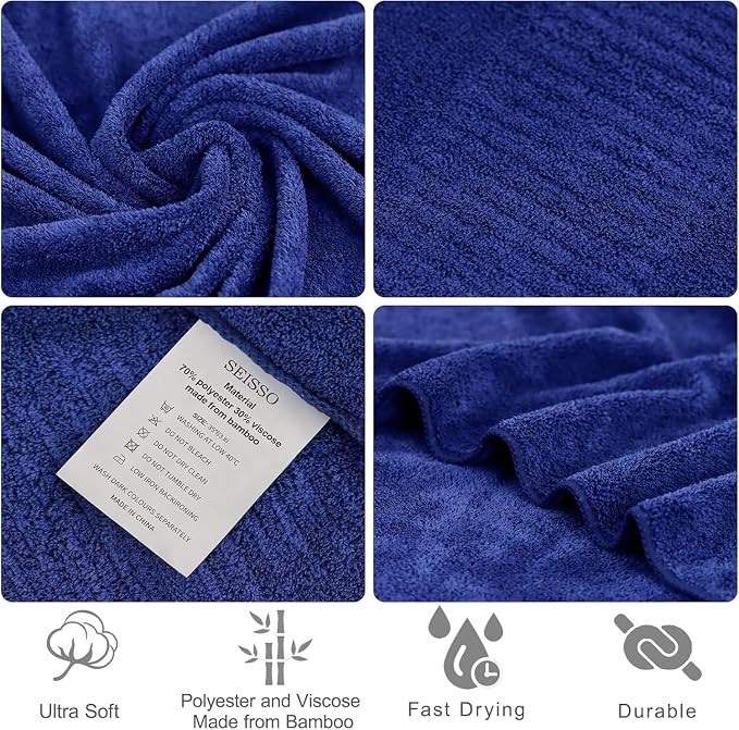 SEISSO Bath Towels 4 Pack Premium Large Towels - Image 7