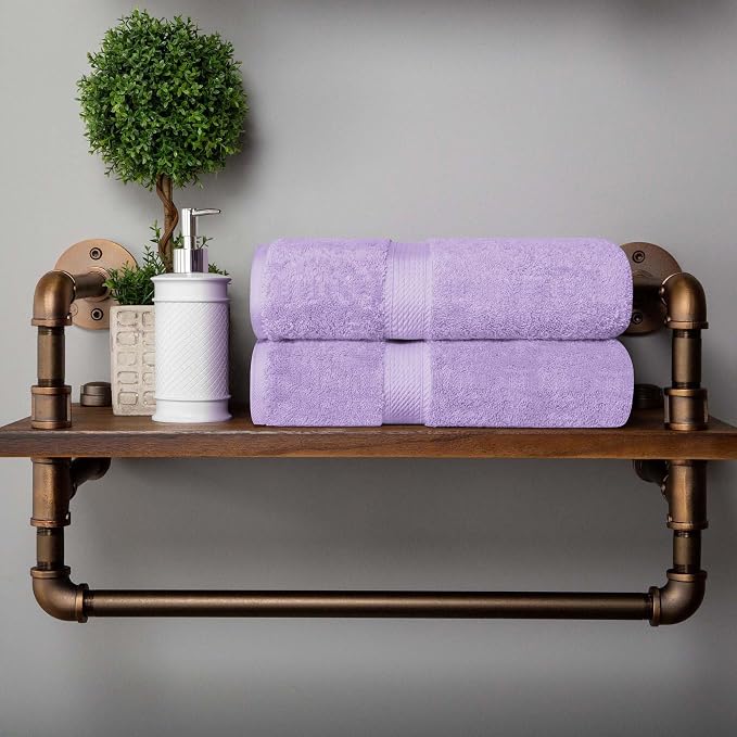 SUPERIOR Egyptian Cotton Pile Bath Towel Set of 2, Ultra Soft Luxury Towels - Image 8