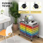 Giantex 12 Drawers Rolling Cart, Mobile Storage Drawer Cart, Classroom - Image 8