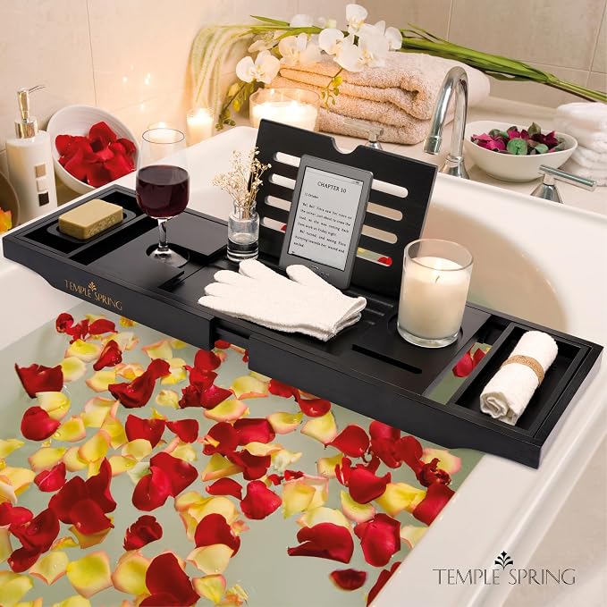 Temple Spring Bamboo Bathtub Tray Caddy - Image 8