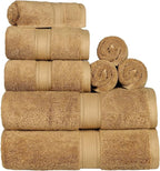 SUPERIOR Egyptian Cotton Pile 8 Piece Towel Set, Includes 2 Bath, 2 Hand - Image 2