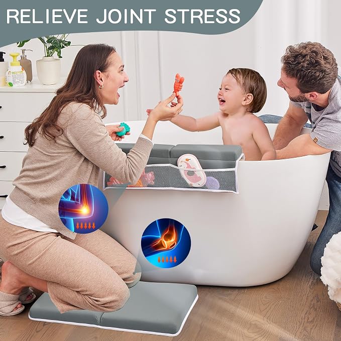 Baby Bath Kneeler and Elbow Rest Pad Set, Bath Kneeling Pad Thick Soft Quick - Image 5