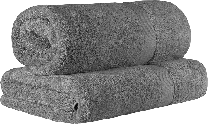 SUPERIOR Egyptian Cotton Pile Bath Sheet Set of 2, Ultra Soft Luxury Towels by SUPERIOR
