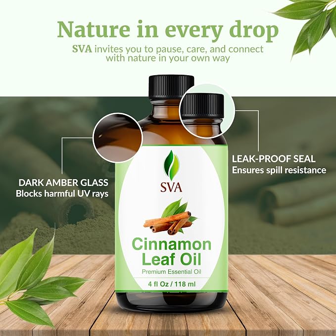 SVA Cinnamon Leaf Essential Oil – 4 Fl Oz – 100% Natural Cinnamon Oil - Image 7