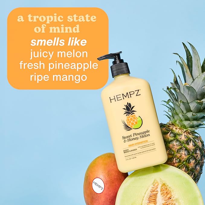 Hempz Sweet Pineapple & Honey Melon Moisturizing Skin Lotion, Hemp Seed Herbal - Image 4
