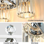 2-Light Silvery Bathroom Light Fixtures, Modern Bathroom Vanity Lights Fixture - Image 3