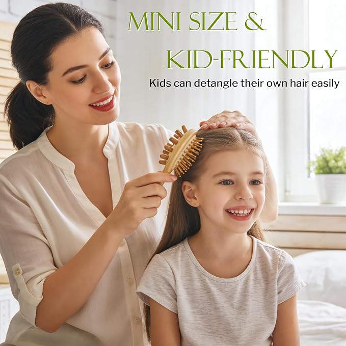 STYLEMATE 2-in-1 Mini Bamboo Hair Brush - Image 5