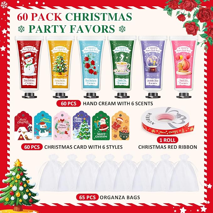 VISCOO 60 Sets Christmas Hand Cream Gift Set - Image 2
