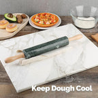 Koville Indian Natural Marble Rolling Pin, Non-Stick Polished Dough Roller - Image 7