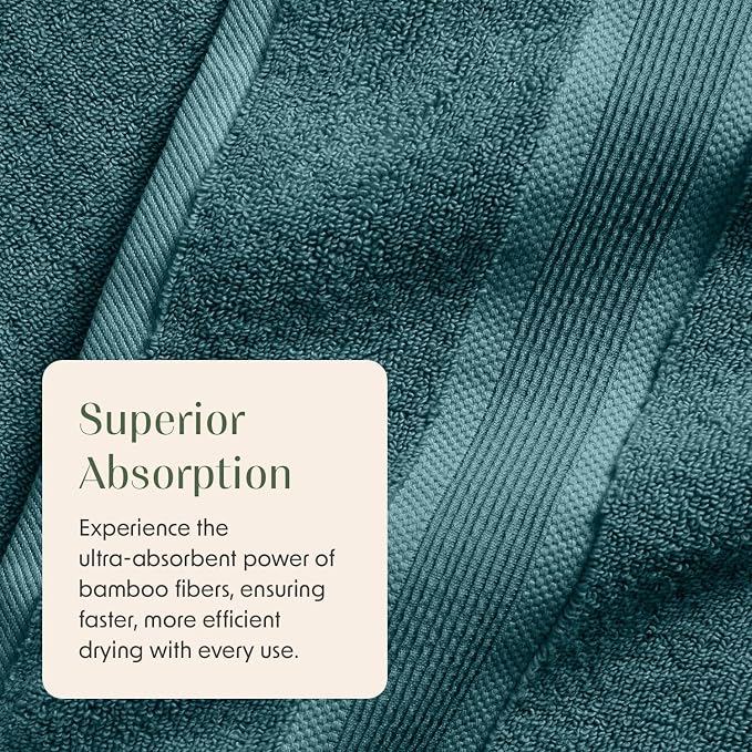 Springtree Home Luxury Viscose from Bamboo Bath Towel Set of 4 | 35% Viscose - Image 6