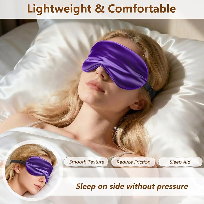 Sleep Mask Silk Eye Mask for Men Sleeping Mask, Adjustable Elastic Strap for - Image 2