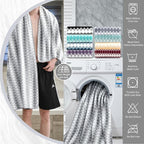 Gray Hand Towels Set 2 Pack-16“x31” Ultra Soft Microfibers Bathroom Towel Set - Image 2