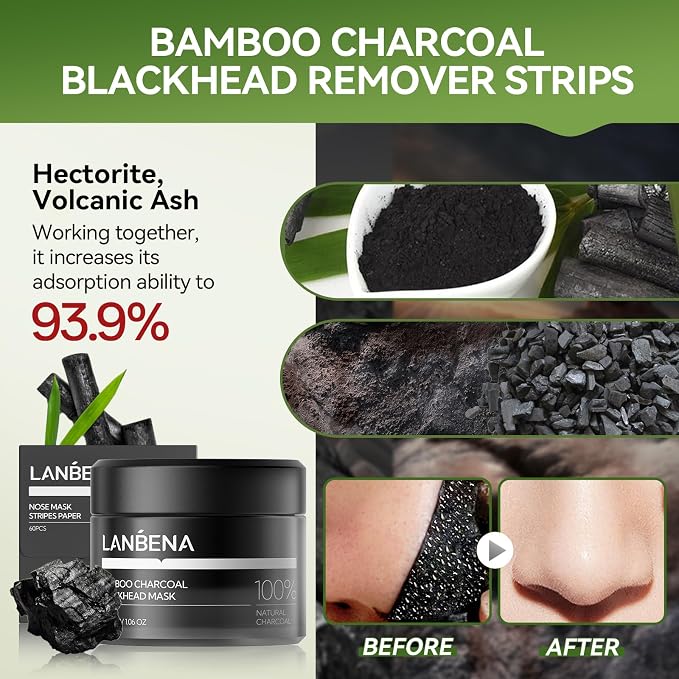 LANBENA Upgraded 2.0 Bamboo Charcoal Blackhead Remover Mask - Image 2
