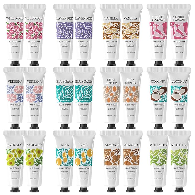 24 Pack Hand Cream Gifts Set for Women, Mothers Day Gifts Bulk, Hand Cream by BODYEARTHLOVE