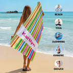 JML Custom Beach Towel with Name, Personalized Microfiber Beach Towel with Name - Image 6