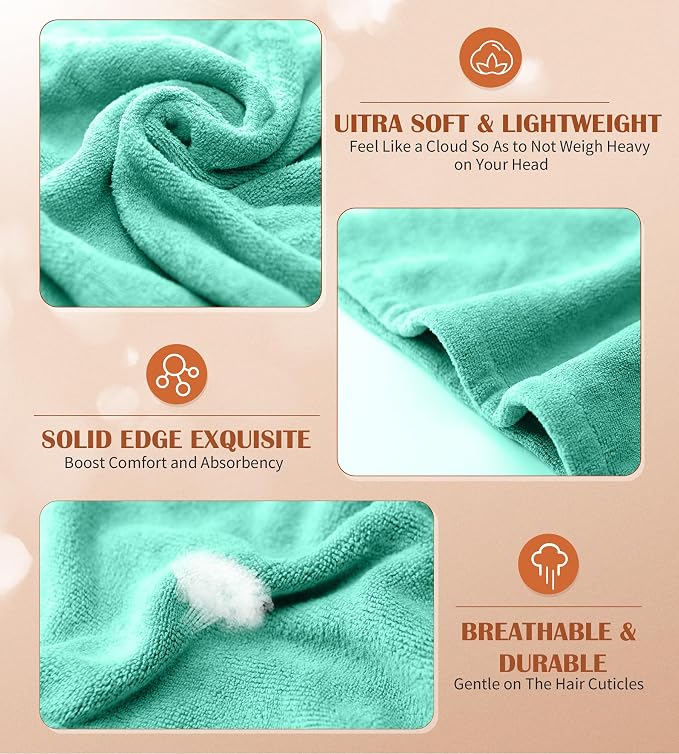 POPCHOSE Microfiber Hair Towel Wrap, Stocking Stuffers - Image 3
