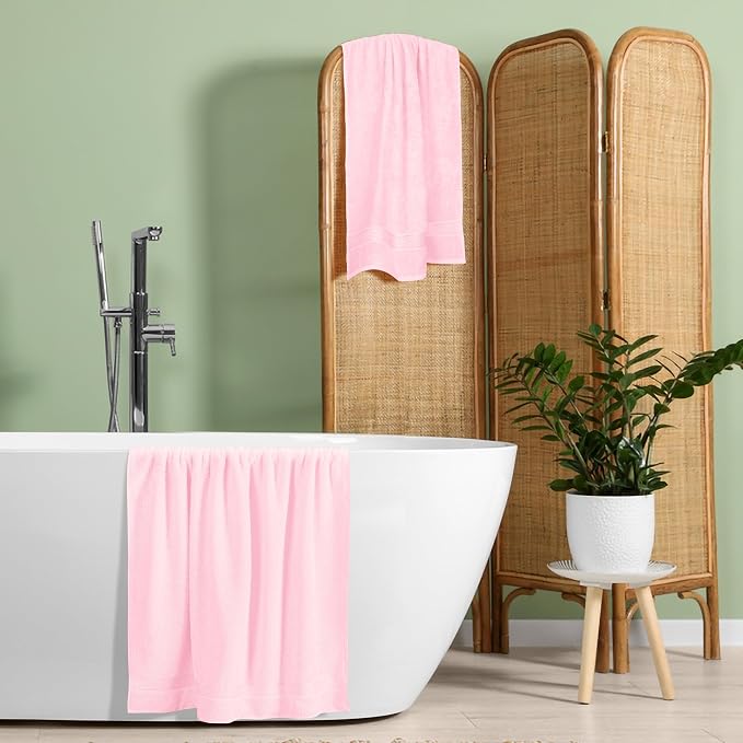 Belizzi Home Cotton 2 Pack Oversized Bath Towel Set 28x55 inches, Large Bath - Image 4