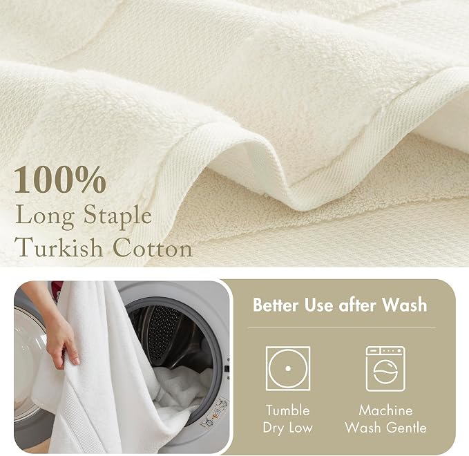 Madison Park Turkish Bath Towel Set 100% Cotton Bath Towel 600GSM Oversized - Image 5
