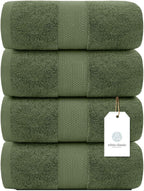 White Classic Luxury 4-Piece Large Bathroom Towel Set - Image 2
