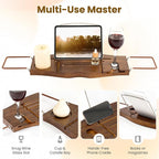 Teak Bathtub Tray Expandable Bathroom Tray - Image 2