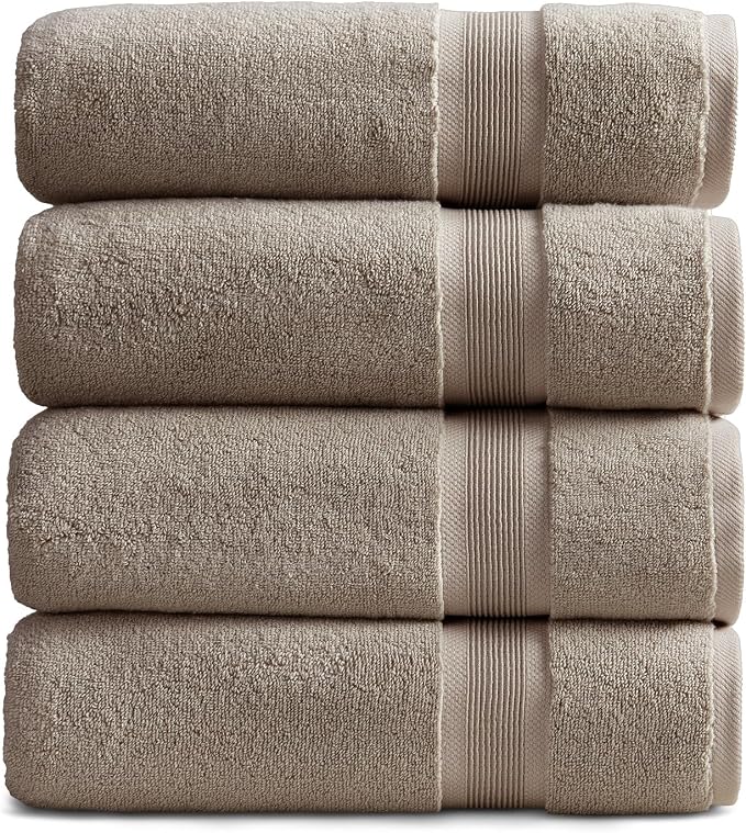Springtree Home Luxury Bamboo Rayon Bath Towel Set of 4 | 35% Bamboo Rayon by SpringtreeHome