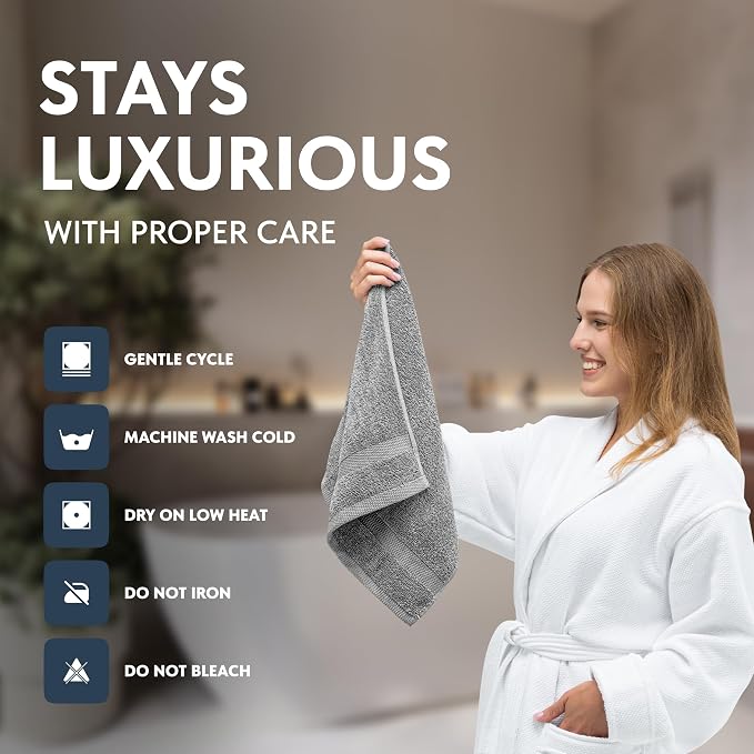 White Classic Luxury Dolphin Gray Hand Towels - Image 5