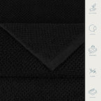 CASA COPENHAGEN EcoPop 6Pcs 100% Cotton Large Designer Towels Gift Set- Black - Image 6