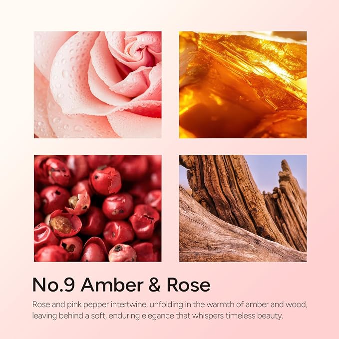LUMELOOM Amber & Rose Luxury Scented Candles, 9oz Soy Wax Candles - Image 4