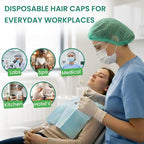 Disposable Bouffant Caps 21 Inch Non Woven Hair Net Elastic Head Cover - Image 5