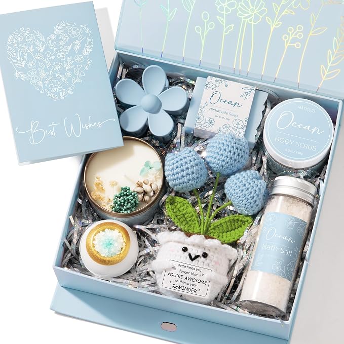 Spa Gifts for Women Bath Gift Set, Ocean Relaxing Spa Gift Baskets Home Bath by MAYICIVO