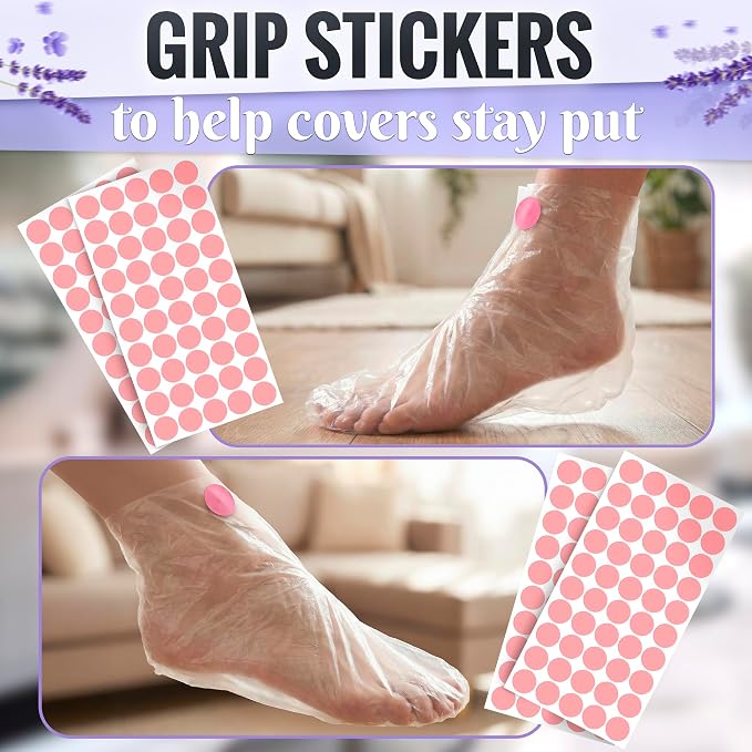 200 Pcs Plastic Socks for Moisturizing Feet – Leak-Proof Foot Gloves for - Image 7