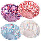 Shower Caps for Women, Double Layers Shower Cap Reusable Waterproof, Bathing by CHFONGDIRECT
