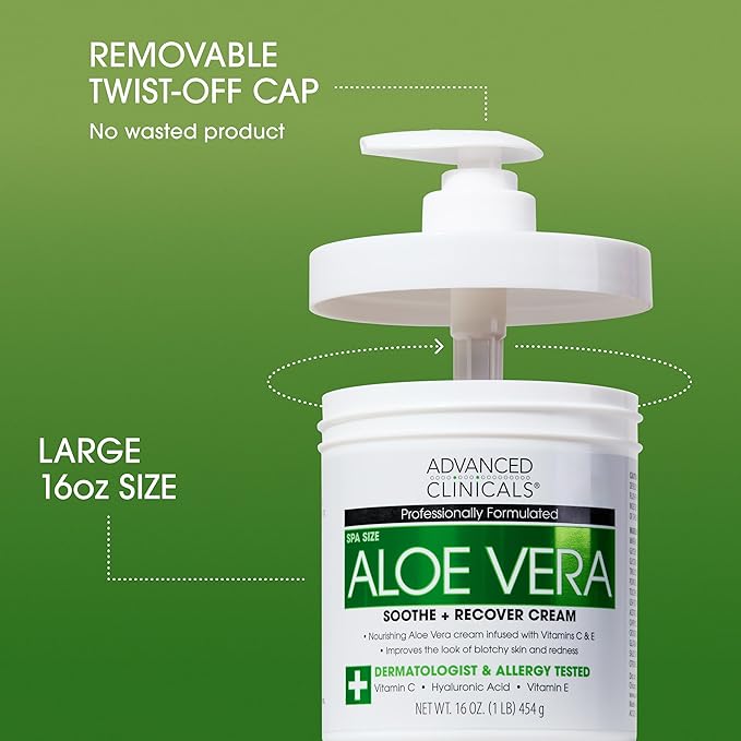 Advanced Clinicals Aloe Vera Lotion Skin Care Relief | Vitamin E Infused - Image 3
