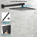 FPXRNG Black Shower Faucet Set, Rainfall Shower System - Image 4