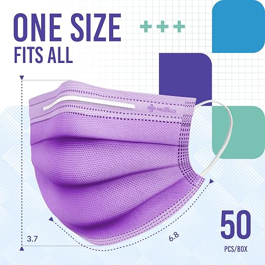 Medtecs Face Mask Disposable – Available in 50 & 2, 3-Ply Breathable, Soft Fit - Image 5