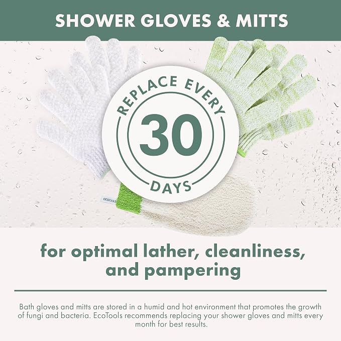 EcoTools Avocado Oil Infused Gentle Exfoliating Bath and Shower Gloves - Image 8