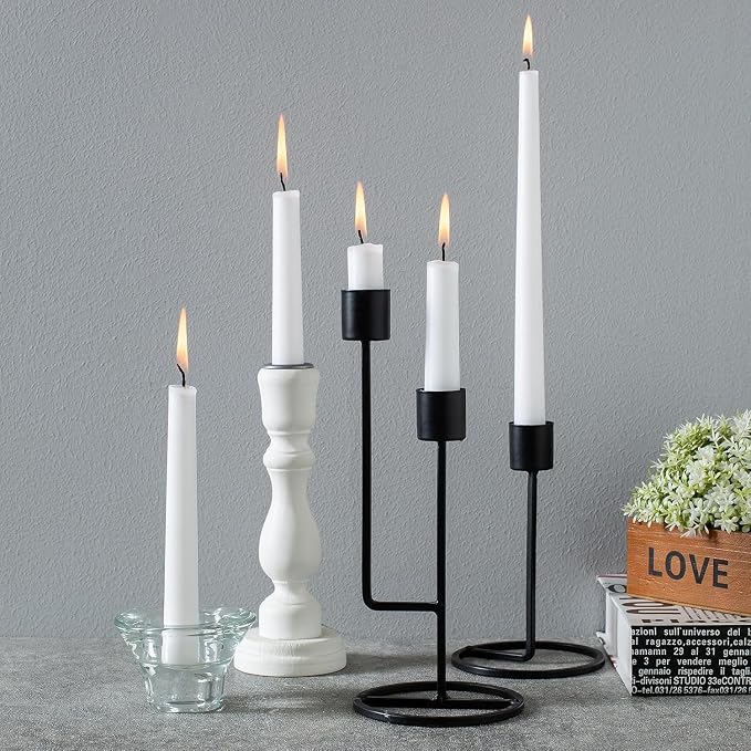 WPONSZU 16 Pack White Taper Candles, 7-8 Hours Burn Time, Smokeless and Dripless - Image 4