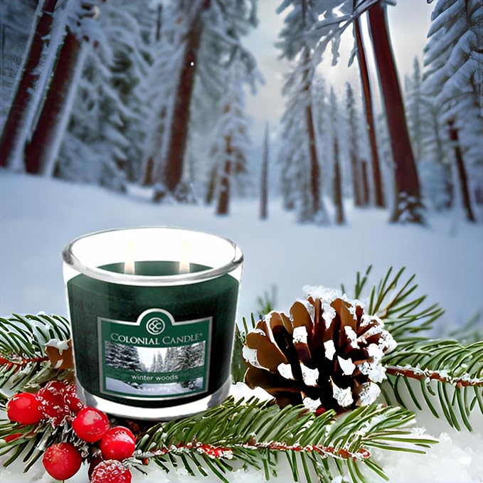 Colonial Candle Winter Woods Scented Jar Candle, 2 Wick, 3.5 oz, Mottled Wax - Image 3