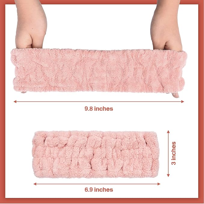 Chuangdi 3 Pieces Spa Headband for Women Facial Makeup Headband Soft Terry - Image 2