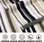 VOOVA & MOVAS 100% Cotton Ultra Soft Black Striped Washcloths - Image 3