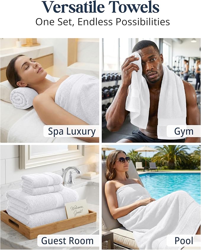 LANE LINEN 100% Cotton Bath Towel Set - Image 7
