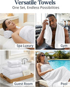 LANE LINEN 100% Cotton Bath Towel Set - Image 7