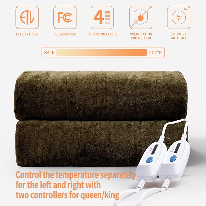 JET'S HOME Heated Blanket King 100"x90" - Image 2
