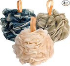 Fishent Bath Loofah Sponge, 3 Pack loofahs Exfoliating Body Scrubber, 60g Soft by Fishent