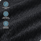Bare Home Textured Fleece Blanket - Image 3